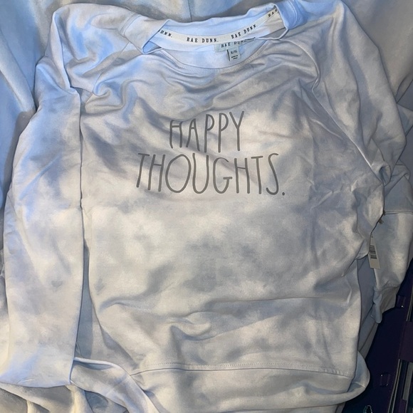 Rae Dunn “Happy Thoughts” Crewneck Sweatshirt-SOFT - Picture 1 of 6